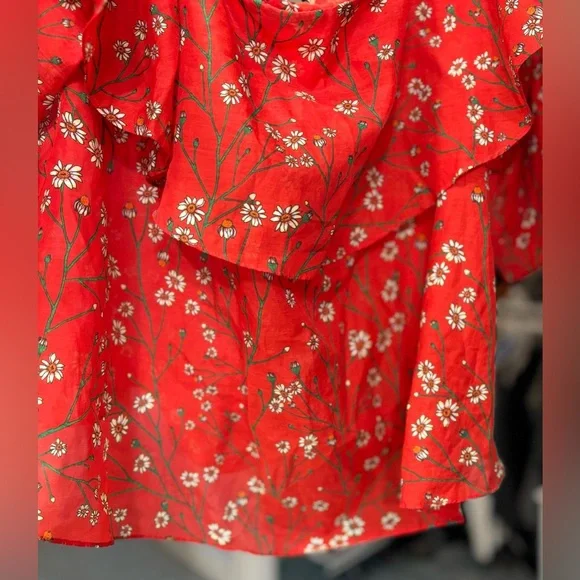 Alice + Olivia Off the shoulder lightweight silk cotton cottagecore blouse top - Picture 16 of 16